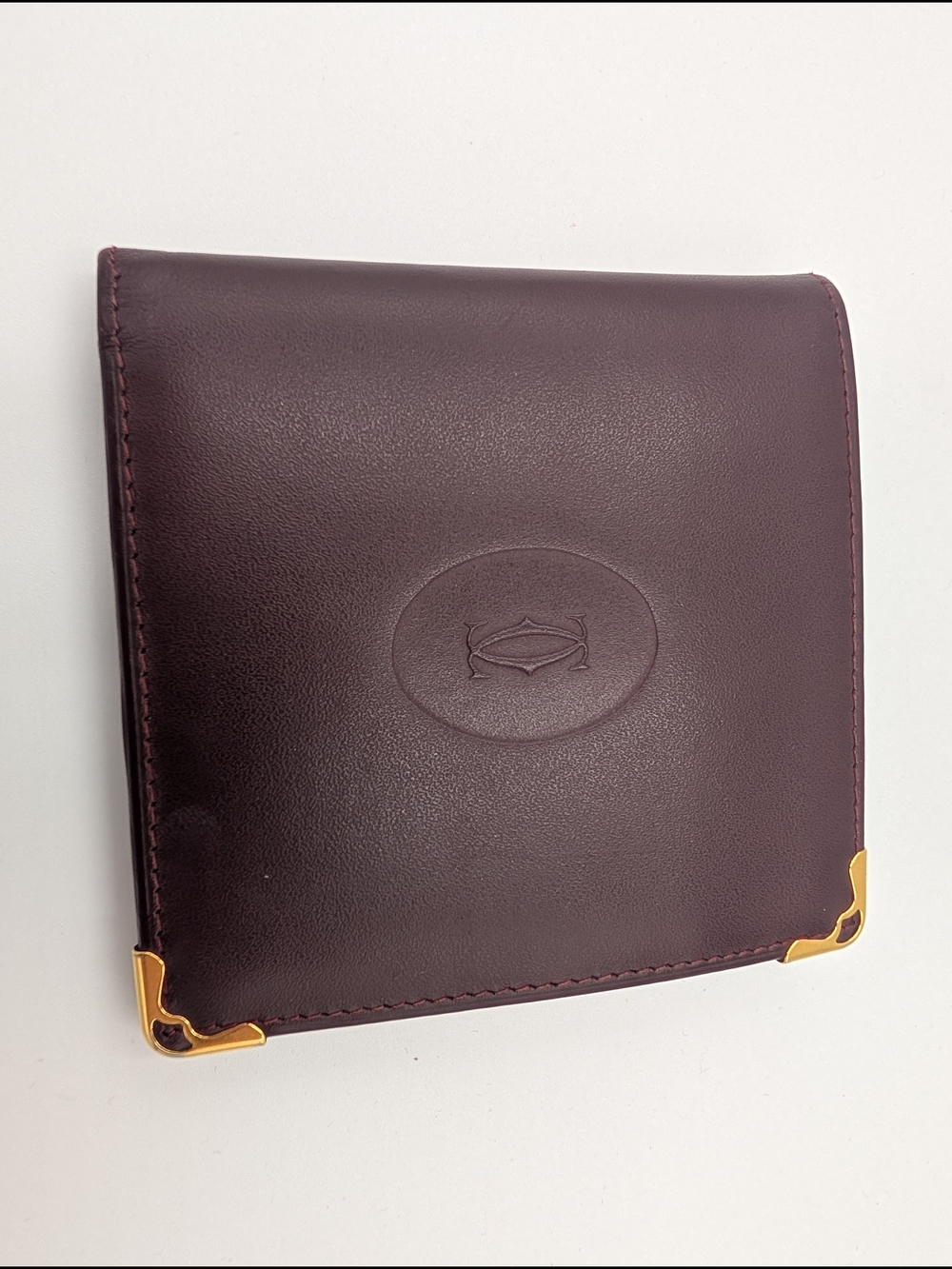 Cartier Leather Wallet with Gold Corners